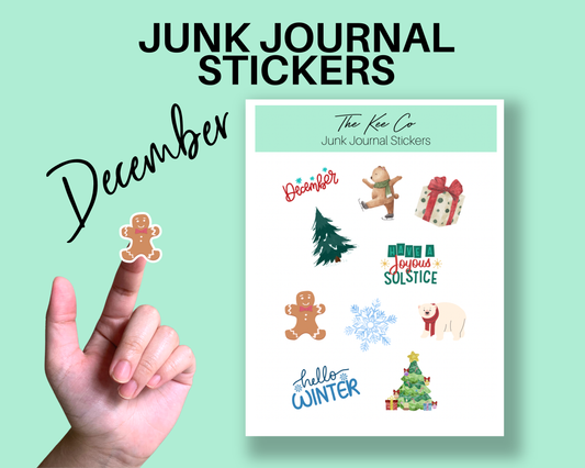 December Junk Journal Sticker Sheet