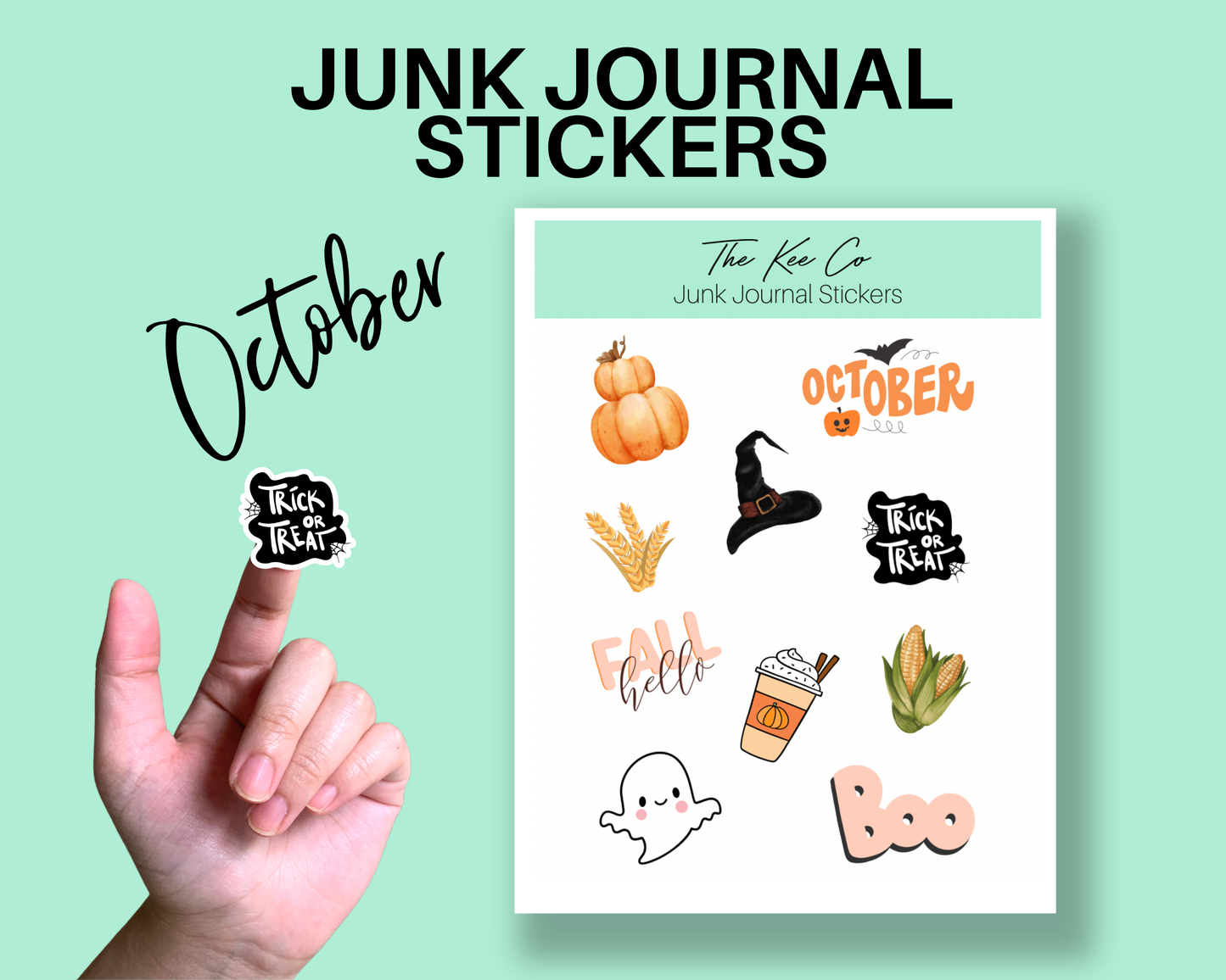 October Junk Journal Sticker Sheet