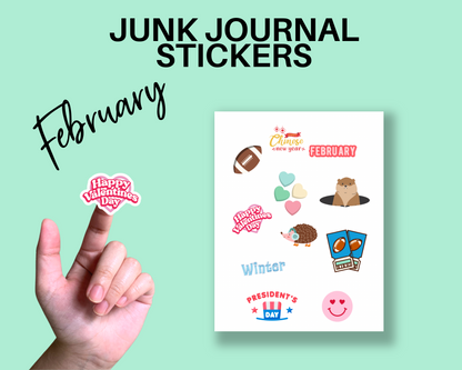 Months of the Year Junk Journal Sticker Sheets