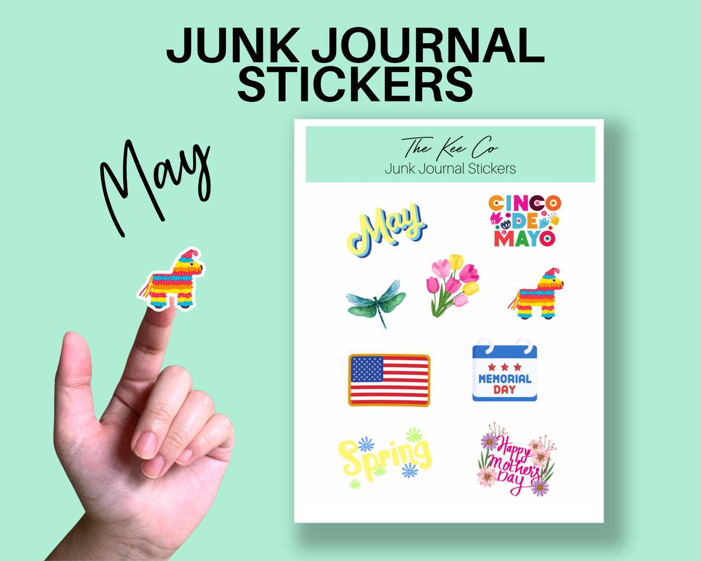 May Junk Journal Sticker Sheet