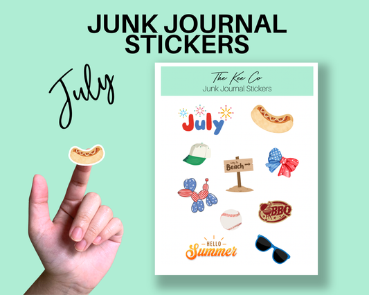 July Junk Journal Sticker Sheet