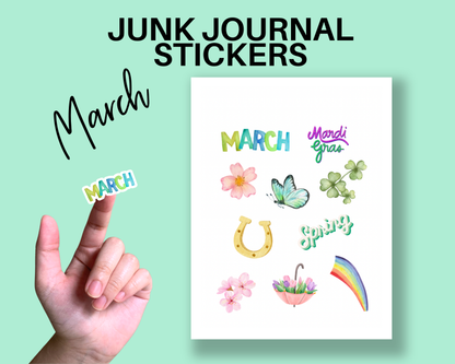 March Junk Journal Sticker Sheet