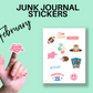 February Junk Journal Sticker Sheet