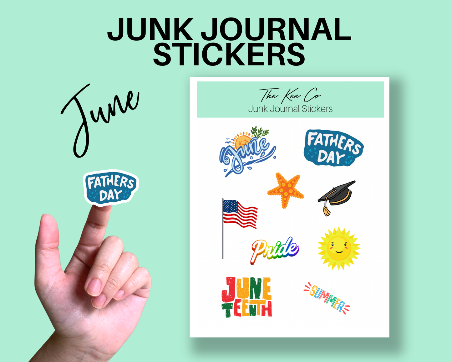 Months of the Year Junk Journal Sticker Sheets