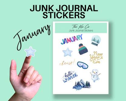 January Junk Journal Sticker Sheet