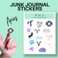 Aries Zodiac Junk Journal Sticker Sheet